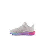 Fresh Foam Arishi v4 Bungee Lace with Top Strap - Grey Matter with Mid Century Pink and Lilac Glo - Toddlers