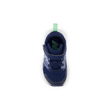 Rave Run v2 Bungee Lace with Top Strap - NB Navy with Electric Sky and Sweetgrass - Big Kids