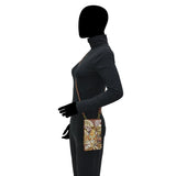 Leather Hand Painted Smartphone Crossbody - Cleopatra's Leopard Tan (1154)