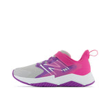 Rave Run v2 Bungee Lace - Summer Fog with Mystic Purple and Hi-Pink - Big Kids
